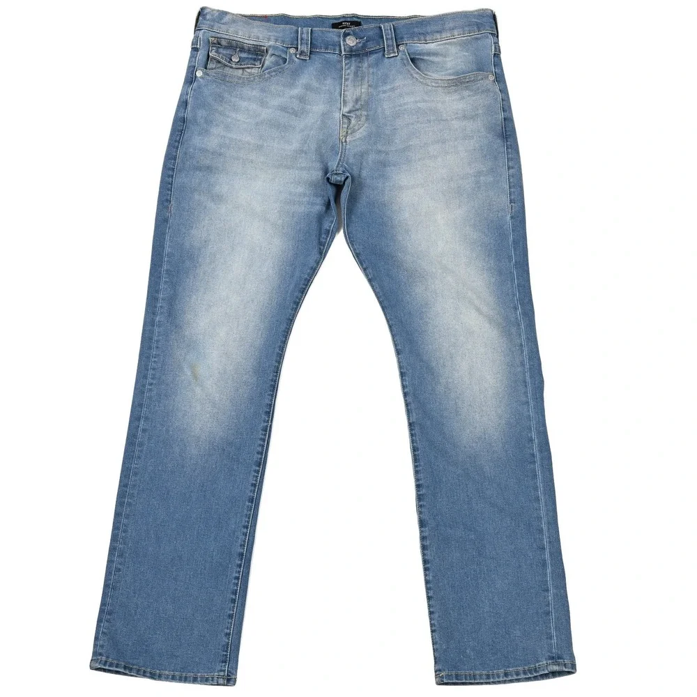 True Religion‎ Ricky Jeans Mens 38 (40x33) Blue Relaxed Straight Western Flaps